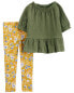 Фото #1 товара 2-Piece Peplum Top & Floral Legging Set 2T