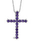 ფოტო #1 პროდუქტის Amethyst (1-5/8 ct. t.w.) Cross Pendant Necklace in Sterling Silver