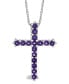 Фото #1 товара Macy's amethyst (1-5/8 ct. t.w.) Cross Pendant Necklace in Sterling Silver