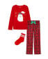 ფოტო #1 პროდუქტის Big Girls Pajama with Socks, 3 Piece Set