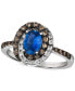 ფოტო #1 პროდუქტის Cornflower Ceylon Sapphire (5/8 ct. t.w.) & Diamond (3/8 ct. t.w.) Swirl Statement Ring in 14k White Gold