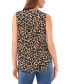 Фото #4 товара Women's Sleeveless V-Neck Leopard-Print Top