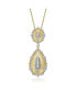 Фото #1 товара White Gold and 14K Gold Plated Cubic Zirconia 2 Drop Pendant Necklace