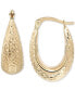 ფოტო #3 პროდუქტის Graduated Textured Chunky Oval Hoop Earrings in 14k Gold, Created for Macy's