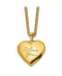 ფოტო #1 პროდუქტის Yellow IP-plated I LOVE YOU Heart Locket Curb Chain Necklace