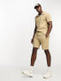 Only & Sons co-ord ribbed jersey short in beige