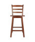 Scalera 38.4" Wood Ladder-Back Swivel Seat Counter Stool