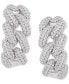 ფოტო #4 პროდუქტის Diamond Chain Link Detail Small Hoop Earrings (1 ct. t.w.) in Sterling Silver, .79", Created for Macy's