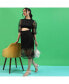 Фото #3 товара Women's Black Self-Design Dress With Cutout Detail