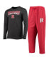 ფოტო #1 პროდუქტის Men's Scarlet, Heathered Charcoal Distressed Rutgers Scarlet Knights Meter Long Sleeve T-shirt and Pants Sleep Set