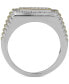 ფოტო #3 პროდუქტის Men's Diamond Two-Tone Cluster Ring (1/2 ct. t.w.) in 18k Gold Over Silver