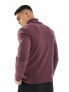 Фото #7 товара ASOS DESIGN long sleeve muscle fit roll neck with rib detail in burgundy