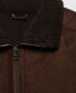 ფოტო #3 პროდუქტის Men's Shearling-Lined Leather-Effect Jacket