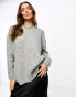 ASOS DESIGN wool blend oversized jumper with crew neck in grey