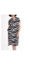 Plus Size Midi Dress Asymmetric Neckline