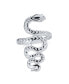ფოტო #1 პროდუქტის Garden Animal Pet Reptile Stack Wrap Bypass Coil Serpent Snake Ring Band For Women Teen .925 Sterling Silver