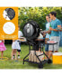 22 inch Charcoal BBQ Grill with Built-In Thermometer Wheels Side & Bottom Shelves