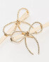 ASOS DESIGN pack of 2 hair clips with bow design in gold tone