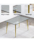 Фото #7 товара Minimalist Rectangular Glass Dining Table, 46" Eq