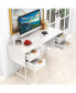 Фото #3 товара 48 Inch Home Office Computer Desk with 4 Drawers-White