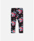 Toddler Girls Printed Leggings Black With Roses - Toddler|Child