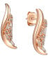 Nude Diamond Round & Baguette Swirl Drop Earrings (1/4 ct. t.w.) in 14k Rose Gold