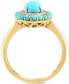 ფოტო #2 პროდუქტის EFFY® Turquoise & Diamond (1/10 ct. t.w.) Halo Ring in 14k Gold