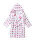 GOTS Certified Organic Cotton Muslin Hooded Reversible Bath Robe For Infant, Enchanted Garden (Size 6-12M), Girls