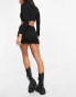 ASYOU v front rib mini skirt in black