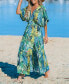 Women's Tropical Double Hem Split Maxi Beach Dress