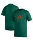 Фото #2 товара Men's Green Miami Hurricanes Stripe Up AEROREADY Pregame T-shirt