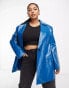 Фото #2 товара ASOS DESIGN Curve coated canvas grandad coat in blue