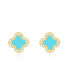 ფოტო #1 პროდუქტის Turquoise Lace Clover Stud Earrings