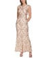 Фото #1 товара Women's Sequin Embellished Boat Neck Sleeveless Gown