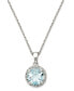 ფოტო #1 პროდუქტის 14k White Gold Necklace, Aquamarine (1 ct. t.w.) and Diamond Accent Pendant