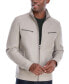Фото #3 товара Men's Perforated Faux Leather Moto Jacket, Created for Macy's
