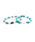ფოტო #1 პროდუქტის Turquoise and Howlite Beaded Elastic Bracelet, Pack of 2