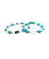 Фото #1 товара Turquoise and Howlite Beaded Elastic Bracelet, Pack of 2