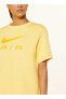 Фото #2 товара Sportswear Air Graphic Boyfriend Short-Sleeve Oversize Sarı Kadın T-shirt