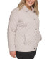 Womens Plus Size Collared Quilted Coat