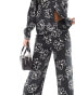 JDY wide leg trouser co-ord in black floral print