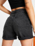 Фото #2 товара Noisy May denim mom shorts in black