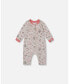 Фото #1 товара Baby Girls Baby Organic Cotton One Piece Pajama Beige Mix Printed Squirrel