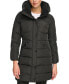 ფოტო #1 პროდუქტის Women's Faux-Sherpa Collar Hooded Stretch Puffer Coat, Created for Macy's