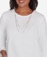 Petite Worth Avenue Crew Neck Textured Necklace Top Бежевый, PXL - фото #5