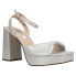Nina Stacie Ankle Strap Dress Womens Silver Dress Sandals STACIE-041