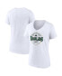 Women's White Philadelphia Eagles St. Patrick's Day Lucky V-Neck T-shirt M - фото #1