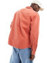 Фото #3 товара ASOS DESIGN overshirt with patch worker pockets in washed orange