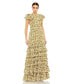 Women's Tiered Ruffle High Neck Dress