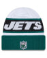 Фото #2 товара Men's White, Green New York Jets 2023 Sideline Tech Cuffed Knit Hat